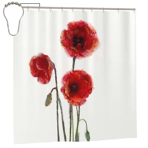 EZDLOWVBA Duschvorhang mit Blumenblüten-Druck, 183 x 183 cm, schimmelresistent, Polyestergewebe, Badvorhang mit 12 Haken, waschbar, schnelltrocknend EZDLOWVBA Duschvorhang mit Blumenblüten-Druck, 183 x 183 cm, schimmelresistent, Polyestergewebe, Badvorhang mit 12 Haken, waschbar, schnelltrocknend von EZDLOWVBA