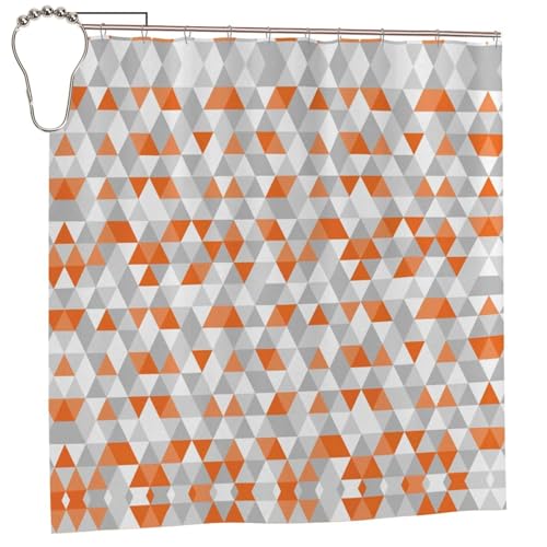 EZDLOWVBA Duschvorhang mit Dreiecksmuster, 183 x 183 cm, schimmelresistent, Polyestergewebe, Badvorhang mit 12 Haken, waschbar, schnelltrocknend EZDLOWVBA Duschvorhang mit Dreiecksmuster, 183 x 183 cm, schimmelresistent, Polyestergewebe, Badvorhang mit 12 Haken, waschbar, schnelltrocknend von EZDLOWVBA