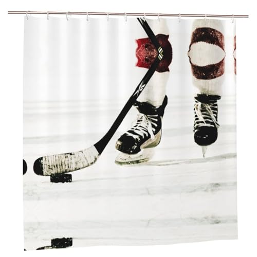 EZDLOWVBA Duschvorhang mit Eishockey-Muster, 183 x 183 cm, schimmelresistent, Polyester-Stoff, Badvorhang mit 12 Haken, waschbar, schnelltrocknend EZDLOWVBA Duschvorhang mit Eishockey-Muster, 183 x 183 cm, schimmelresistent, Polyester-Stoff, Badvorhang mit 12 Haken, waschbar, schnelltrocknend von EZDLOWVBA