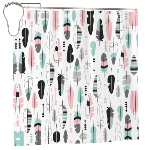 EZDLOWVBA Duschvorhang mit Federdruck, 183 x 183 cm, schimmelresistent, Polyester-Stoff, Badvorhang mit 12 Haken, waschbar, schnelltrocknend EZDLOWVBA Duschvorhang mit Federdruck, 183 x 183 cm, schimmelresistent, Polyester-Stoff, Badvorhang mit 12 Haken, waschbar, schnelltrocknend von EZDLOWVBA