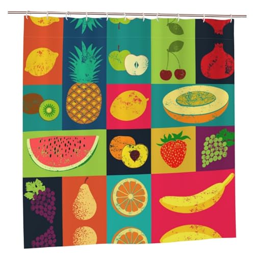 EZDLOWVBA Duschvorhang mit Kunstdruck, 183 x 183 cm, schimmelresistent, Polyestergewebe, Badvorhang mit 12 Haken, waschbar, schnelltrocknend EZDLOWVBA Duschvorhang mit Kunstdruck, 183 x 183 cm, schimmelresistent, Polyestergewebe, Badvorhang mit 12 Haken, waschbar, schnelltrocknend von EZDLOWVBA