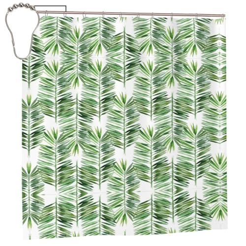 EZDLOWVBA Duschvorhang mit Palmen-Druck, 183 x 183 cm, schimmelresistent, Polyestergewebe, Badvorhang mit 12 Haken, waschbar, schnelltrocknend EZDLOWVBA Duschvorhang mit Palmen-Druck, 183 x 183 cm, schimmelresistent, Polyestergewebe, Badvorhang mit 12 Haken, waschbar, schnelltrocknend von EZDLOWVBA