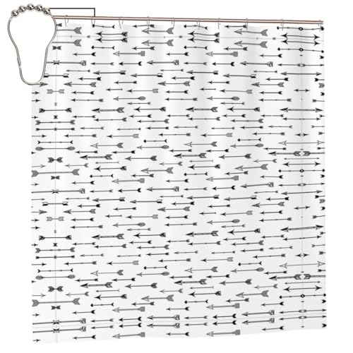 EZDLOWVBA Duschvorhang mit Pfeilaufdruck, 183 x 183 cm, schimmelresistent, Polyestergewebe, Badvorhang mit 12 Haken, waschbar, schnell trocknend EZDLOWVBA Duschvorhang mit Pfeilaufdruck, 183 x 183 cm, schimmelresistent, Polyestergewebe, Badvorhang mit 12 Haken, waschbar, schnell trocknend von EZDLOWVBA