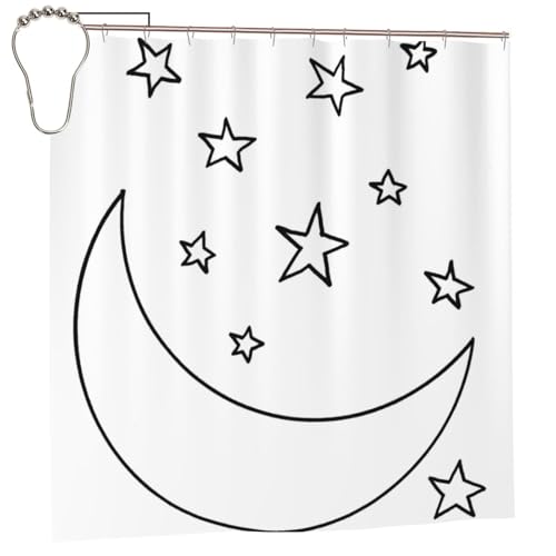 EZDLOWVBA Duschvorhang mit Sternen-Zeichen-Druck, 183,9 x 183,9 cm, schimmelresistent, Polyestergewebe, Badvorhang mit 12 Haken, waschbar, schnelltrocknend EZDLOWVBA Duschvorhang mit Sternen-Zeichen-Druck, 183,9 x 183,9 cm, schimmelresistent, Polyestergewebe, Badvorhang mit 12 Haken, waschbar, schnelltrocknend von EZDLOWVBA