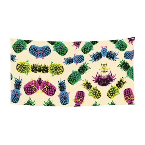 EZDLOWVBA Flagge mit Ananas-Druck, 4 Ösen, Ösen an jeder Ecke, Polyester-Banner, lustige Flaggen, 90 x 180 cm EZDLOWVBA Flagge mit Ananas-Druck, 4 Ösen, Ösen an jeder Ecke, Polyester-Banner, lustige Flaggen, 90 x 180 cm von EZDLOWVBA