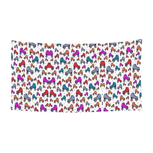 EZDLOWVBA Flagge mit Rollschuhen, bunt, 4 Ösen, Ösen an jeder Ecke, Polyester-Banner, lustige Flaggen, 90 x 180 cm von EZDLOWVBA