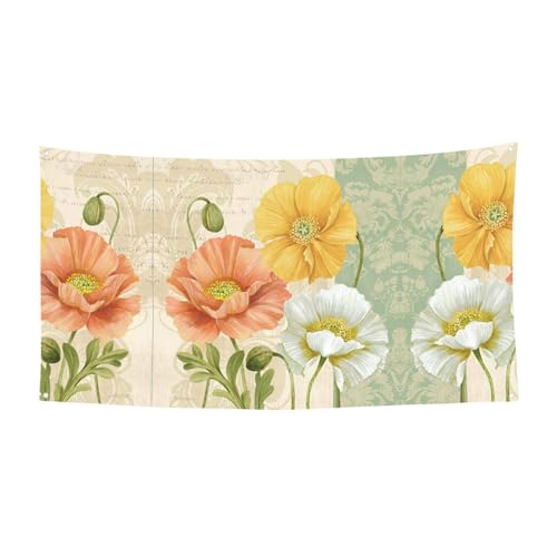 EZDLOWVBA Flagge mit pastellfarbenem Mohnblumen-Druck, 4 Ösen, Ösen an jeder Ecke, Polyester-Banner, lustige Flaggen, 90 x 180 cm EZDLOWVBA Flagge mit pastellfarbenem Mohnblumen-Druck, 4 Ösen, Ösen an jeder Ecke, Polyester-Banner, lustige Flaggen, 90 x 180 cm von EZDLOWVBA