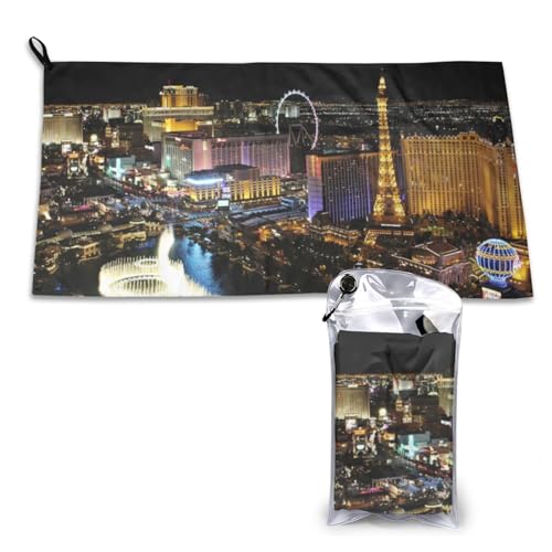 EZDLOWVBA Las Vegas Handtuch mit Nachtansicht-Druck, schnell trocknend, leicht, tragbar, 2 Stück EZDLOWVBA Las Vegas Handtuch mit Nachtansicht-Druck, schnell trocknend, leicht, tragbar, 2 Stück von EZDLOWVBA