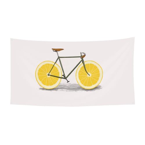 EZDLOWVBA Orangefarbene Fahrradflagge, 4 Ösen, Ösen an jeder Ecke, Polyester-Banner, lustige Flaggen, 90 x 180 cm von EZDLOWVBA