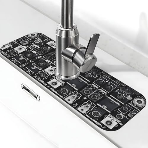 EZDLOWVBA Retro-Wasserhahn-Matte für Küchenspüle, saugfähige Matte, Wasserhahn-Spritzschutz für Badezimmer, Küche, 38,1 x 14 cm EZDLOWVBA Retro-Wasserhahn-Matte für Küchenspüle, saugfähige Matte, Wasserhahn-Spritzschutz für Badezimmer, Küche, 38,1 x 14 cm von EZDLOWVBA
