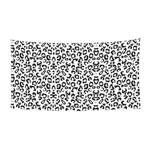 EZDLOWVBA Schwarze und weiße Flagge mit Leopardenmuster, 4 Ösen, Ösen an jeder Ecke, Polyester-Banner, lustige Flaggen, 90 x 180 cm EZDLOWVBA Schwarze und weiße Flagge mit Leopardenmuster, 4 Ösen, Ösen an jeder Ecke, Polyester-Banner, lustige Flaggen, 90 x 180 cm von EZDLOWVBA