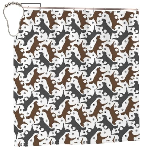 EZDLOWVBA Trotting Duschvorhang mit Pfotenabdruckmotiv, 183 x 183 cm, schimmelresistent, Polyester, Badvorhang mit 12 Haken, waschbar, schnelltrocknend EZDLOWVBA Trotting Duschvorhang mit Pfotenabdruckmotiv, 183 x 183 cm, schimmelresistent, Polyester, Badvorhang mit 12 Haken, waschbar, schnelltrocknend von EZDLOWVBA