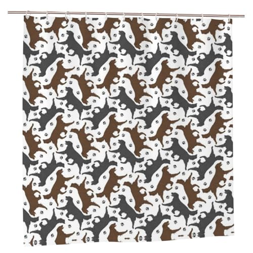 EZDLOWVBA Trotting Duschvorhang mit Pfotenabdruckmotiv, 183 x 183 cm, schimmelresistent, Polyester, Badvorhang mit 12 Haken, waschbar, schnelltrocknend EZDLOWVBA Trotting Duschvorhang mit Pfotenabdruckmotiv, 183 x 183 cm, schimmelresistent, Polyester, Badvorhang mit 12 Haken, waschbar, schnelltrocknend von EZDLOWVBA