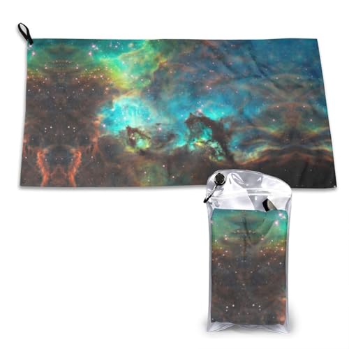 EZDLOWVBA Universum Galaxy Space Print schnell trocknendes Handtuch, leicht, tragbar, 2 Stück von EZDLOWVBA