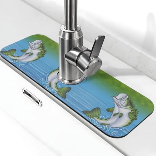 EZDLOWVBA Wasser-Wasserhahn-Matte für Küchenspüle, Kieselgur-saugfähige Matte, Spritzschutz für Badezimmer, Küche, 38,1 x 14 cm EZDLOWVBA Wasser-Wasserhahn-Matte für Küchenspüle, Kieselgur-saugfähige Matte, Spritzschutz für Badezimmer, Küche, 38,1 x 14 cm von EZDLOWVBA