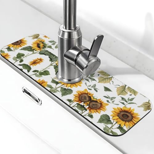 EZDLOWVBA Wasserhahn-Matte für Küchenspüle, Kieselgur-saugfähige Matte, Spritzschutz für Badezimmer, Küche, 38,1 x 14 cm EZDLOWVBA Wasserhahn-Matte für Küchenspüle, Kieselgur-saugfähige Matte, Spritzschutz für Badezimmer, Küche, 38,1 x 14 cm von EZDLOWVBA