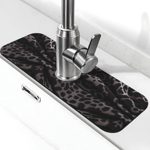 EZDLOWVBA Wasserhahn-Matte für Küchenspüle, Kieselgur-saugfähige Matte, Wasserhahn-Spritzschutz für Badezimmer, Küche, 38,1 x 14 cm, Schwarz EZDLOWVBA Wasserhahn-Matte für Küchenspüle, Kieselgur-saugfähige Matte, Wasserhahn-Spritzschutz für Badezimmer, Küche, 38,1 x 14 cm, Schwarz von EZDLOWVBA