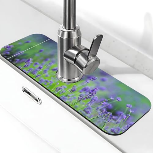 EZDLOWVBA Wasserhahn-Matte für Küchenspüle, Kieselgur-saugfähige Matte, Wasserhahn-Spritzschutz für Badezimmer, Küche (38,1 x 14 cm) von EZDLOWVBA