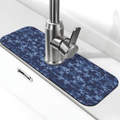 EZDLOWVBA Wasserhahnmatte für Küchenspüle, Kieselgur-saugfähige Matte, Spritzschutz für Badezimmer, Küche, 38,1 x 14 cm, Blau EZDLOWVBA Wasserhahnmatte für Küchenspüle, Kieselgur-saugfähige Matte, Spritzschutz für Badezimmer, Küche, 38,1 x 14 cm, Blau von EZDLOWVBA