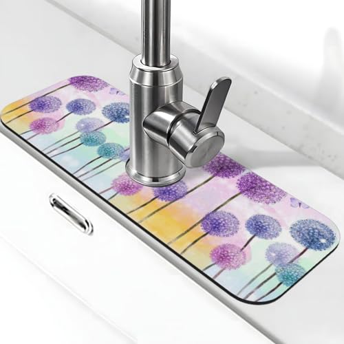 EZDLOWVBA Wasserhahnmatte für Küchenspüle, Kieselgur-saugfähige Matte, Wasserhahn-Spritzschutz für Badezimmer, Küche, 38,1 x 14 cm, buntes Blumenmotiv EZDLOWVBA Wasserhahnmatte für Küchenspüle, Kieselgur-saugfähige Matte, Wasserhahn-Spritzschutz für Badezimmer, Küche, 38,1 x 14 cm, buntes Blumenmotiv von EZDLOWVBA