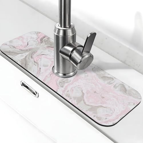 EZDLOWVBA Wasserhahnmatte für Küchenspüle, Kieselgur-saugfähige Matte, Wasserhahn-Spritzschutz für Badezimmer, Küche (38,1 x 14 cm) von EZDLOWVBA
