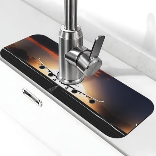 EZDLOWVBA Wasserhahnmatte für Küchenspüle, Kieselgur-saugfähige Matte, Wasserhahn-Spritzschutz für Badezimmer und Küche (38,1 x 14 cm) von EZDLOWVBA