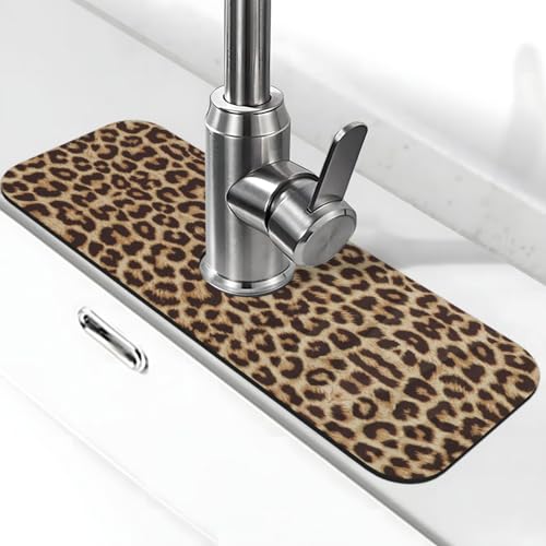 EZDLOWVBA Wasserhahnmatte für Küchenspüle, Kieselgur-saugfähige Matte, Wasserhahn-Spritzschutz für Badezimmer und Küche (38,1 x 14 cm) von EZDLOWVBA