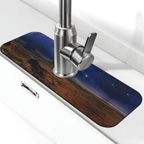 EZDLOWVBA Wüstendenkmal Valley Landschaftsdruck Stein Wasserhahn Matte für Küchenspüle, Kieselgur-saugfähige Matte, Wasserhahn-Spritzschutz für Badezimmer Küche (38,1 x 14 cm) von EZDLOWVBA