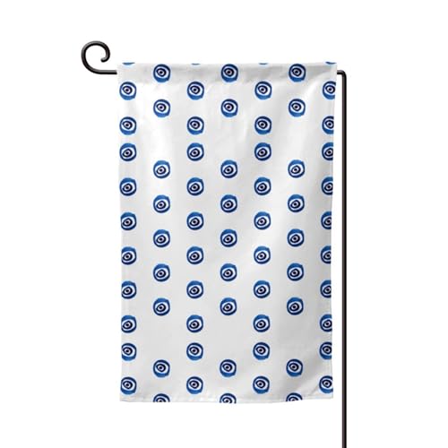 Evil Eyes Druck, doppelseitige Premium-Gartenflagge, Gartenflaggen für Heimdekoration, wetterbeständig und doppelt genäht, 45,7 x 32,8 cm von EZDLOWVBA