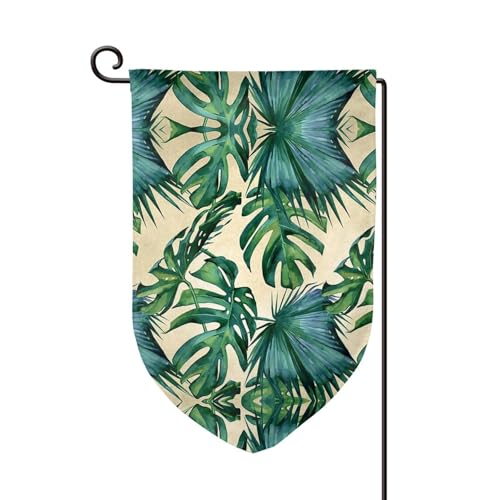 Grüne Bananenblätter-Druck, doppelseitige Premium-Gartenflagge, Gartenflaggen für Heimdekoration, wetterbeständig und doppelt genäht, 45,7 x 32,8 cm Grüne Bananenblätter-Druck, doppelseitige Premium-Gartenflagge, Gartenflaggen für Heimdekoration, wetterbeständig und doppelt genäht, 45,7 x 32,8 cm von EZDLOWVBA