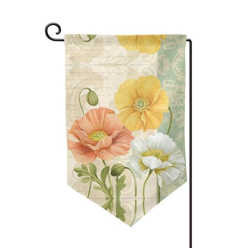 Pastell Mohnblumen-Druck, doppelseitige Premium-Gartenflagge, Gartenflaggen für Heimdekoration, wetterbeständig und doppelt genäht, 45,7 x 32,8 cm Pastell Mohnblumen-Druck, doppelseitige Premium-Gartenflagge, Gartenflaggen für Heimdekoration, wetterbeständig und doppelt genäht, 45,7 x 32,8 cm von EZDLOWVBA