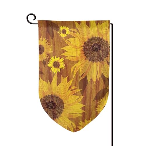 Schöne Sonnenblumen-Druck, doppelseitige Premium-Gartenflagge, Gartenflaggen für Heimdekoration, wetterbeständig und doppelt genäht, 45,7 x 32,8 cm von EZDLOWVBA