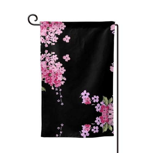 Schöne doppelseitige Premium-Gartenflagge mit Blumendruck, Gartenflaggen für Heimdekoration, wetterbeständig und doppelt genäht, 45,7 x 32,8 cm von EZDLOWVBA