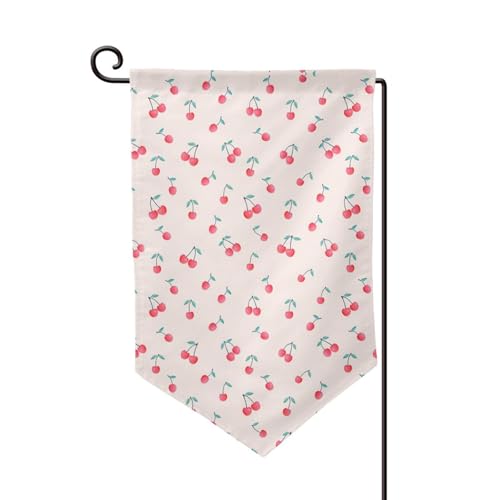 Schöne süße rote Kirsche Druck, doppelseitige Premium-Gartenflagge, Gartenflaggen für Heimdekoration, wetterbeständig und doppelt genäht, 45,7 x 32,8 cm Schöne süße rote Kirsche Druck, doppelseitige Premium-Gartenflagge, Gartenflaggen für Heimdekoration, wetterbeständig und doppelt genäht, 45,7 x 32,8 cm von EZDLOWVBA