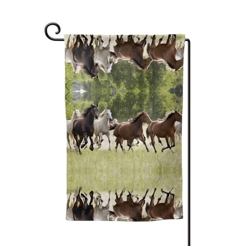 Verschiedene Arten von Pferden, doppelseitig, Premium-Gartenflagge, Gartenflaggen für Heimdekoration, wetterbeständig und doppelt genäht, 45,7 x 32,8 cm Verschiedene Arten von Pferden, doppelseitig, Premium-Gartenflagge, Gartenflaggen für Heimdekoration, wetterbeständig und doppelt genäht, 45,7 x 32,8 cm von EZDLOWVBA