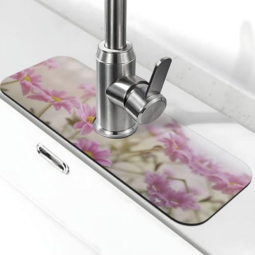 Wasserhahn-Matte für Küchenspüle, Kieselgur-saugfähige Matte, Wasserhahn-Spritzschutz für Badezimmer, Küche (38,1 x 14 cm) von EZDLOWVBA