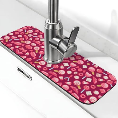 Wasserhahn-Matte für Küchenspüle, Kieselgur-saugfähige Matte, Wasserhahn-Spritzschutz für Badezimmer, Küche (38,1 x 14 cm) von EZDLOWVBA