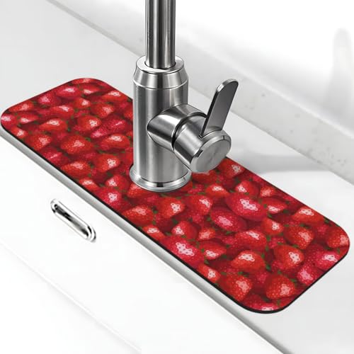 Wasserhahn-Matte für Küchenspüle, Kieselgur-saugfähige Matte, Wasserhahn-Spritzschutz für Badezimmer und Küche (38,1 x 14 cm) von EZDLOWVBA