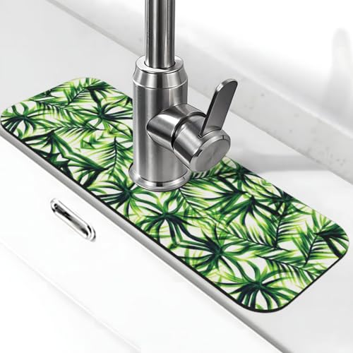 Wasserhahnmatte für Küchenspüle, Kieselgur-saugfähige Matte, Wasserhahn-Spritzschutz für Badezimmer, Küche (38,1 x 14 cm) von EZDLOWVBA