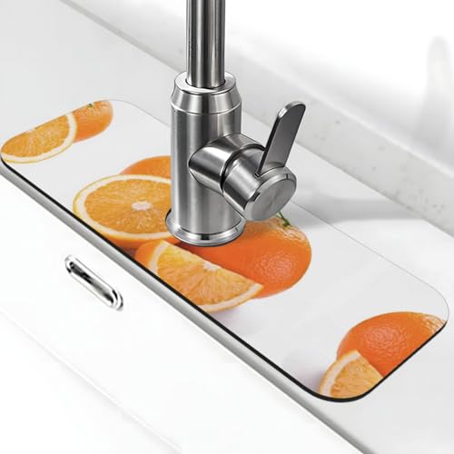 Wasserhahnmatte für Küchenspüle, Kieselgur-saugfähige Matte, Wasserhahn-Spritzschutz für Badezimmer und Küche (38,1 x 14 cm) von EZDLOWVBA