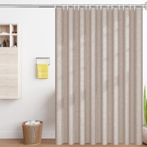 EZESO Dicker Leinen-Duschvorhang, 230GSM Gewichteter Strukturierter, Polyester-Stoff Duschvorhang für Badezimmer, Wasserdicht, Waschbar, Dekorativer Duschvorhang mit 12 Kunststoffhaken, 180x180cm EZESO Dicker Leinen-Duschvorhang, 230GSM Gewichteter Strukturierter, Polyester-Stoff Duschvorhang für Badezimmer, Wasserdicht, Waschbar, Dekorativer Duschvorhang mit 12 Kunststoffhaken, 180x180cm von EZESO
