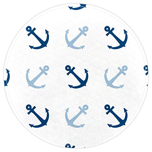 EZIOLY Badematte mit blauem Anker-Hintergrund, rutschfest, waschbar, rund, für Wohnzimmer, Schlafzimmer, Küche, Baby, Spielzimmer, 40 x 40 cm EZIOLY Badematte mit blauem Anker-Hintergrund, rutschfest, waschbar, rund, für Wohnzimmer, Schlafzimmer, Küche, Baby, Spielzimmer, 40 x 40 cm von EZIOLY
