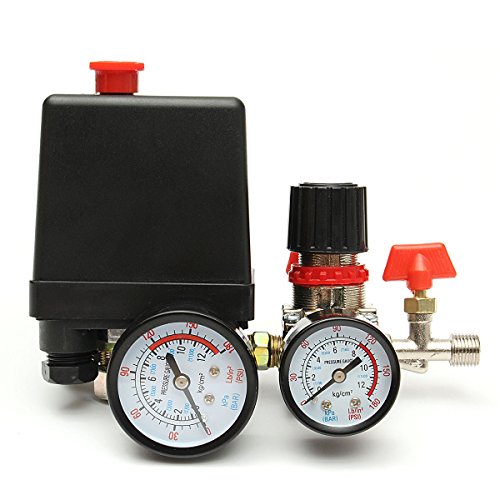 EZLUIYLDH 125PSI Luftkompressor Druckventil Schalter Steuerung Verteiler Regler Messgeräte von EZLUIYLDH