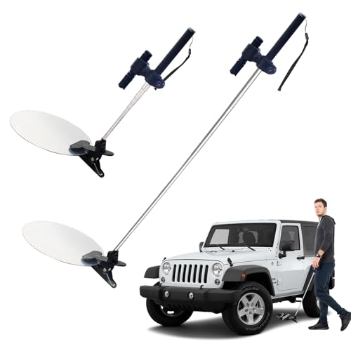 EZLUIYLDH 2 Stück Unterfahrschutzspiegel mit Licht und Teleskopgriff, runder Spiegel mit 21,3 cm Durchmesser, Hand-Inspektionsspiegel, Unterfahrschutzspiegel EZLUIYLDH 2 Stück Unterfahrschutzspiegel mit Licht und Teleskopgriff, runder Spiegel mit 21,3 cm Durchmesser, Hand-Inspektionsspiegel, Unterfahrschutzspiegel von EZLUIYLDH