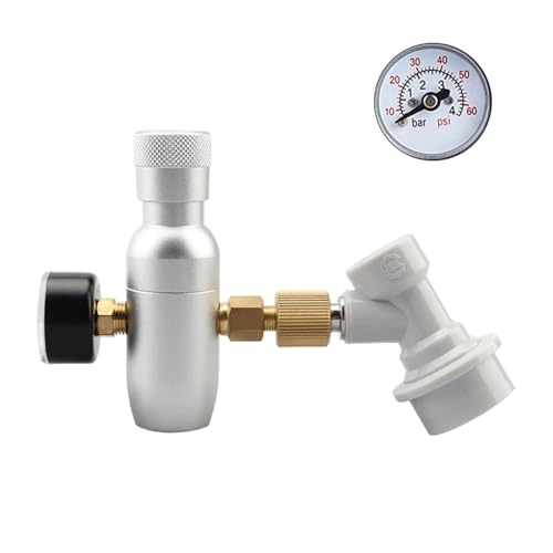 EZLUIYLDH CO2-Ladegerät-Kit, 0–60 PSI CO2-Regler, Mini-Fass-Ladegerät mit Kugelverschluss, Gastrennung, tragbar für das Brauen zu Hause (Typ 2) von EZLUIYLDH