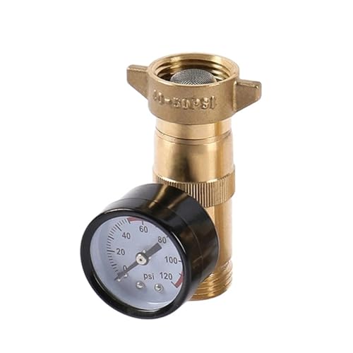 EZLUIYLDH Manometer 3/4 Zoll Wasserdruckregler Blei Messing RVs Druckminderer Ventile Fit Für Camper Gartenschlauchregler EZLUIYLDH Manometer 3/4 Zoll Wasserdruckregler Blei Messing RVs Druckminderer Ventile Fit Für Camper Gartenschlauchregler von EZLUIYLDH