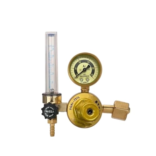 EZLUIYLDH Manometer Argon-Druckminderer Druckregulierung und Dekompression Einzel- und Doppelrohr-Messventilregler(Einzelrohr) von EZLUIYLDH