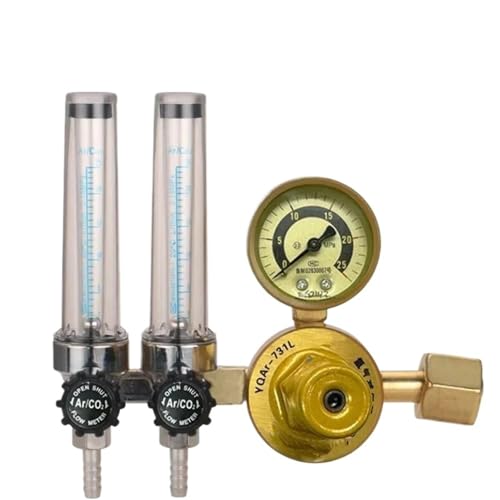 EZLUIYLDH Manometer Argon-Druckminderer Druckregulierung und Dekompression Einzel- und Doppelrohr-Messventilregler (Doppelrohr) von EZLUIYLDH