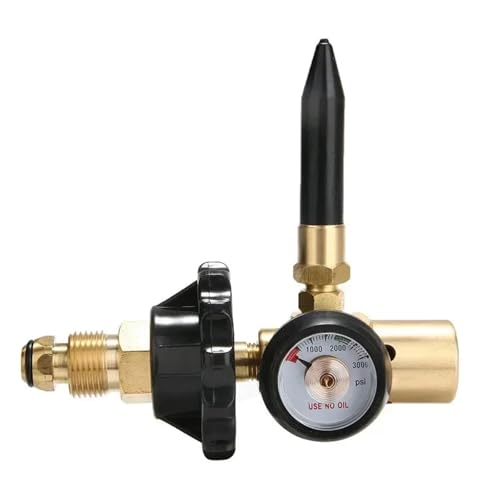 EZLUIYLDH Manometer Messing Helium Latex Ballon Inflator Regler mit Manometer für CGA580 Tankventile Druckminderer Regler (CGA580) von EZLUIYLDH