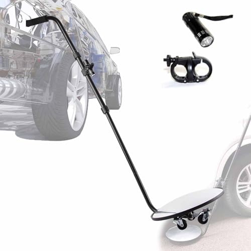 EZLUIYLDH Unterfahr-Inspektionsspiegel, tragbarer Hand-Fahrzeugsuchspiegel, runder Inspektionsspiegel, Einstellbarer Winkel, LED-Taschenlampe für Sicherheitskontrollen unter Autos, LKWs von EZLUIYLDH
